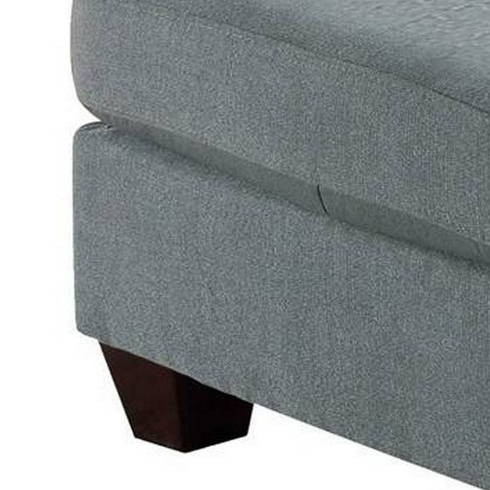 32 Inch Modern Square Ottoman with Plush Foam Seating, Gray Linen Fabric - BM298987