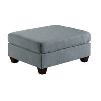 32 Inch Modern Square Ottoman with Plush Foam Seating, Gray Linen Fabric - BM298987