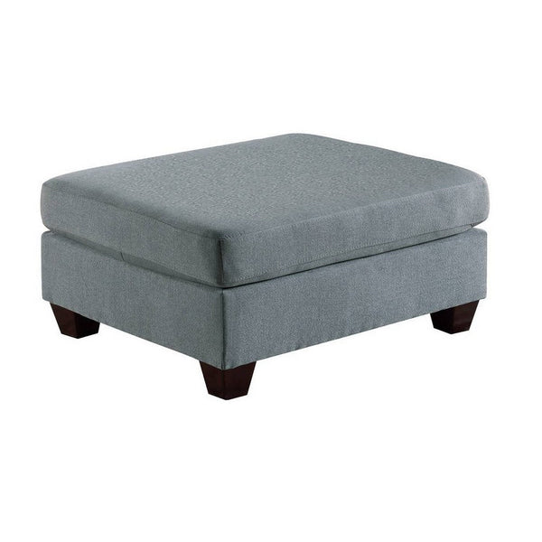 32 Inch Modern Square Ottoman with Plush Foam Seating, Gray Linen Fabric - BM298987