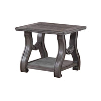 Jax 26 Inch Contemporary End Table, Flared Legs, Beveled, Platinum Gray - BM299000