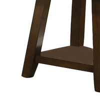24 Inch Classic Square End Table, Flared Legs, Single Shelf, Brown Wood  - BM299001