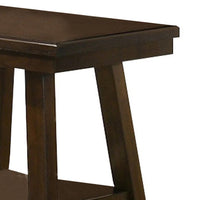 24 Inch Classic Square End Table, Flared Legs, Single Shelf, Brown Wood  - BM299001