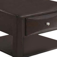 24 Inch Classic Square End Table, Single Drawer, Bottom Shelf, Brown Wood - BM299002
