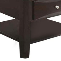 24 Inch Classic Square End Table, Single Drawer, Bottom Shelf, Brown Wood - BM299002