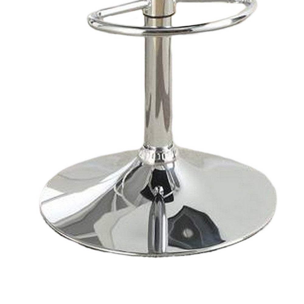 25-29 Inch Swivel Barstool, Set of 2, Cushioned Seat, Red Faux Leather - BM299003