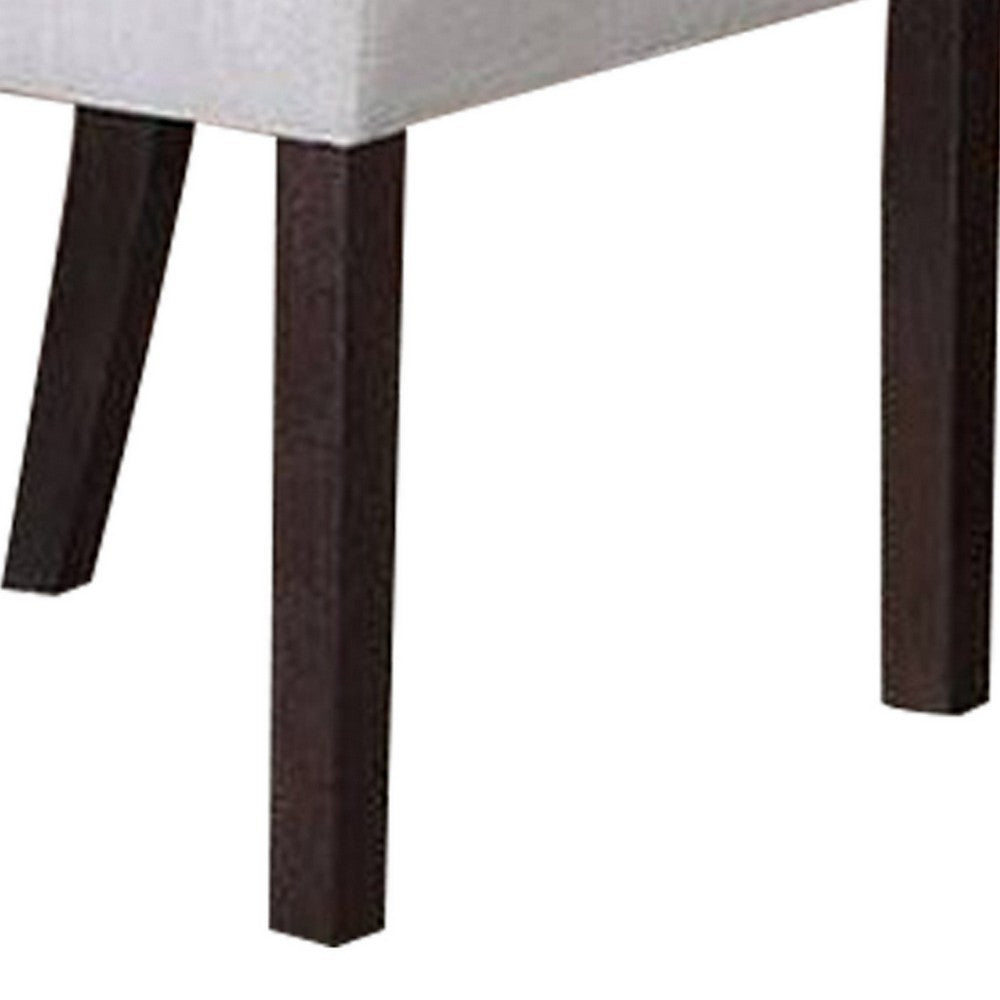 26 Inch Wood Dining Chair with Button Tufted Padded Back, Set of 2, White - BM299010