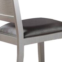 Joy 23 Inch Wood Dining Chair, Set of 2, Channel Tufted Back, Metallic Gray - BM299012