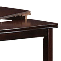 Red 52 Inch Dining High Table with 2 Extendable Butterfly Leafs, Brown Wood - BM299019