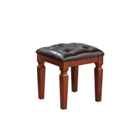 Sosi 47 Inch Vanity Desk Set with Stool, 3 Mirror Inlaid Drawers, Brown - BM299029