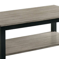 47 Inch Modern Rectangular Coffee Table, Single Shelf, Wood Grain, Gray - BM299034