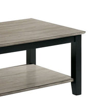 47 Inch Modern Rectangular Coffee Table, Single Shelf, Wood Grain, Gray - BM299034