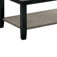 47 Inch Modern Rectangular Coffee Table, Single Shelf, Wood Grain, Gray - BM299034