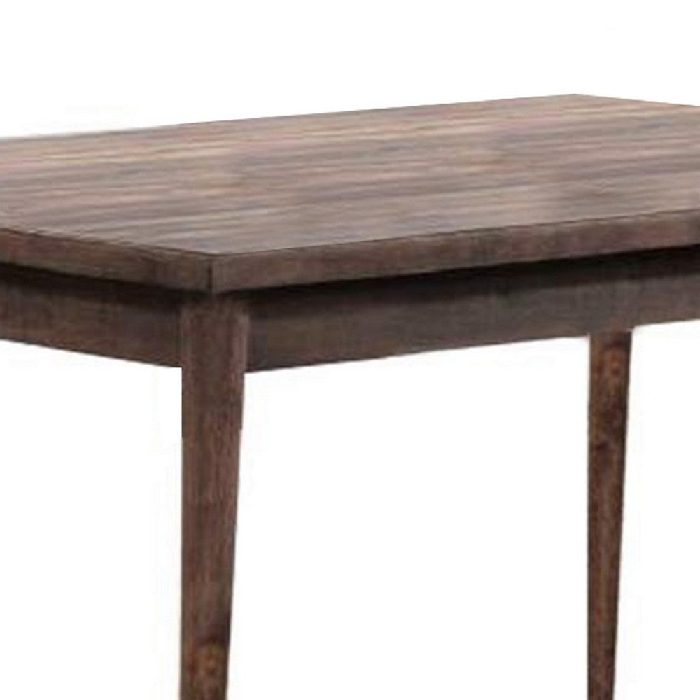 Lee 59 Inch Rectangular Dining Table, Tapered Legs, Modern Brown Grain Wood - BM299060