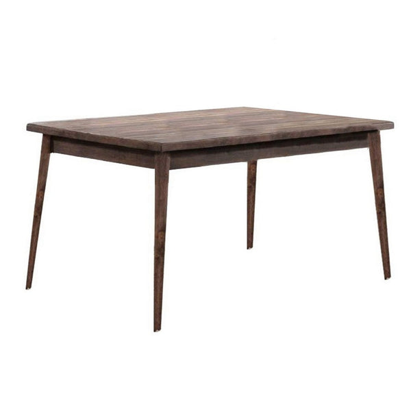 Lee 59 Inch Rectangular Dining Table, Tapered Legs, Modern Brown Grain Wood - BM299060