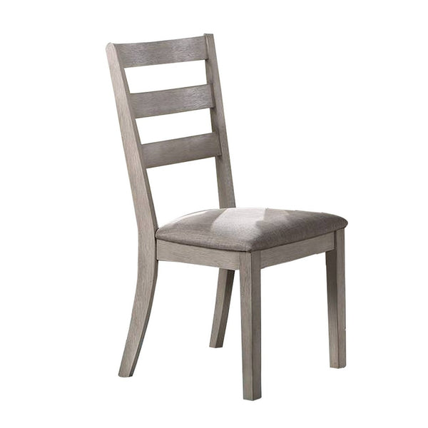 5 Piece Dining Set, Rectangular Table, 4 Chairs, Padded Seating, Light Gray - BM299073