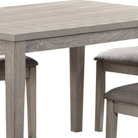 5 Piece Dining Set, Rectangular Table, 4 Chairs, Padded Seating, Light Gray - BM299073