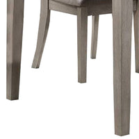 5 Piece Dining Set, Rectangular Table, 4 Chairs, Padded Seating, Light Gray - BM299073