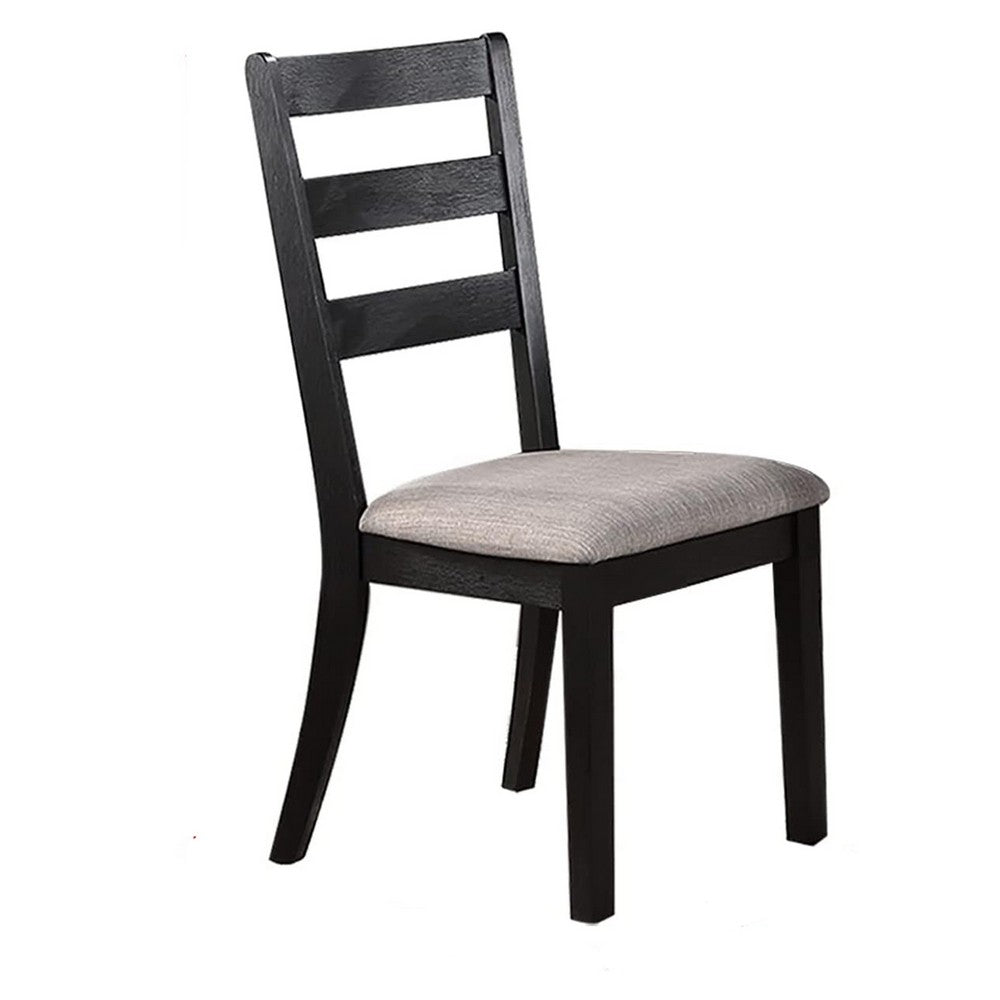 5 Piece Dining Set, Rectangular Table, 4 Chairs, Padded, Espresso Brown - BM299074