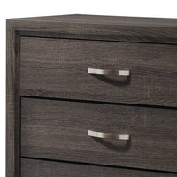 50 Inch Classic 5 Drawer Tall Dresser Chest with Metal Handles, Oak Gray - BM299085