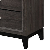 50 Inch Classic 5 Drawer Tall Dresser Chest with Metal Handles, Oak Gray - BM299085