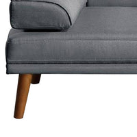 Gina 71 Inch Adjustable Futon Sofa Bed, Square Tufted, Tapered Legs, Gray - BM299090