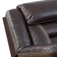 Elva 37 Inch Power Recliner with USB Charging Port, Brown Gel Faux Leather - BM299095