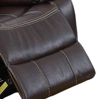 Elva 37 Inch Power Recliner with USB Charging Port, Brown Gel Faux Leather - BM299095