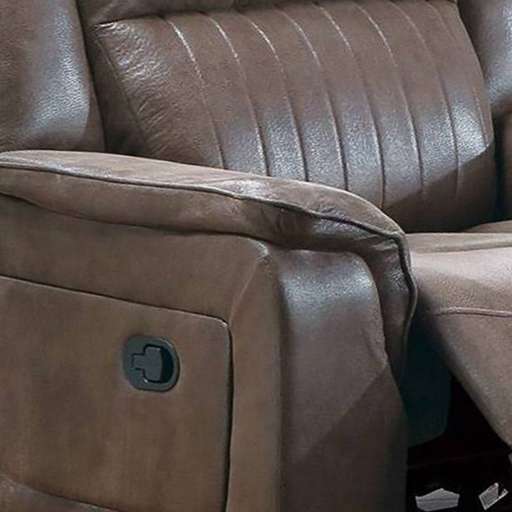 Oya 40 Inch Power Recliner Chair, Pull Tab Mechanism, Rich Brown Leather - BM299106