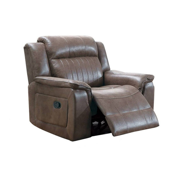Oya 40 Inch Power Recliner Chair, Pull Tab Mechanism, Rich Brown Leather - BM299106