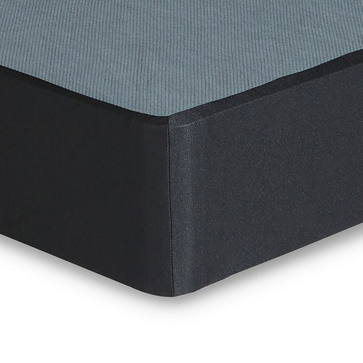 Metal Queen Size Bed Foundation, Removable Gray Fabric Cover, Foldable  - BM299157