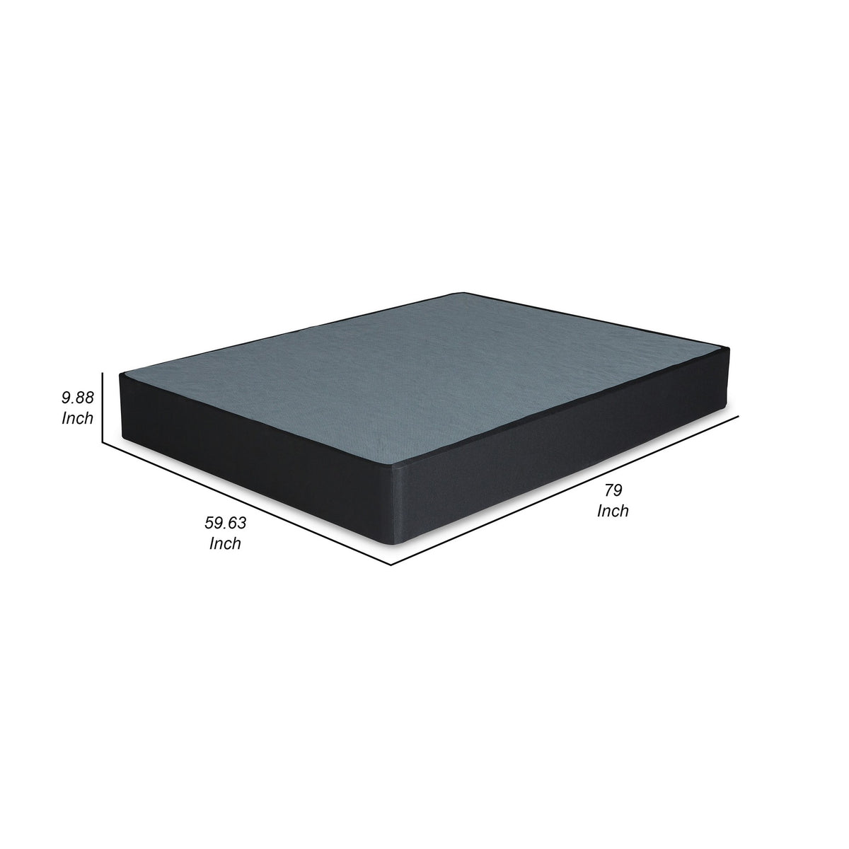 Metal Queen Size Bed Foundation, Removable Gray Fabric Cover, Foldable  - BM299157