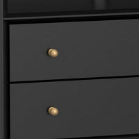 Ian 28 Inch Wide 2 Drawer Nightstand with Shelf, Angled Legs, Jet Black - BM299485