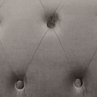 Anzo 32 Inch Square Ottoman, Button Tufting, Chrome Plated Steel Legs, Gray - BM299602