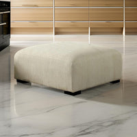 Wop 42 Inch Modern Square Ottoman Foam Seating with Bracket Legs, Beige - BM299617