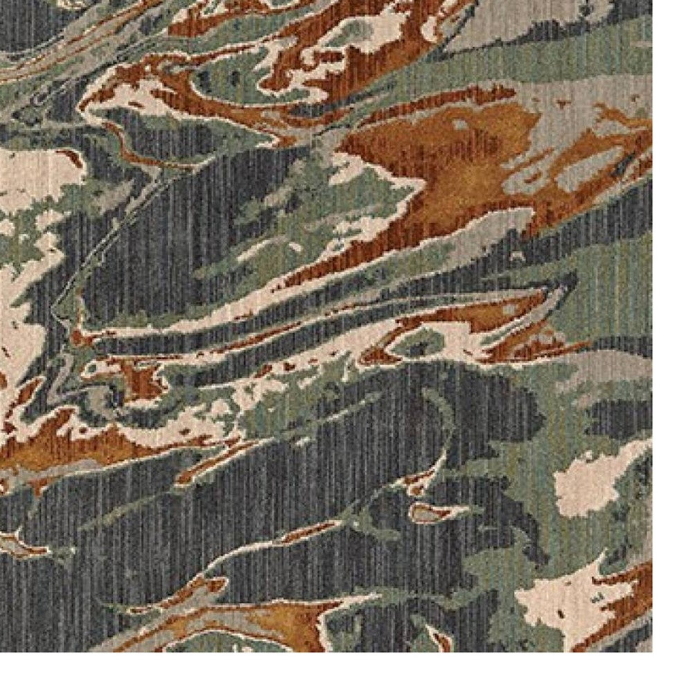 Kiy 5 x 7.5 Modern Medium Area Rug, Swirl Pattern, Distressed Doppler Teal - BM299647