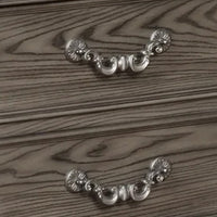 Akia 28 Inch Traditional 3 Drawer Nightstand, Metal Knobs, Smooth Gray - BM299937