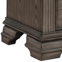 Akia 28 Inch Traditional 3 Drawer Nightstand, Metal Knobs, Smooth Gray - BM299937