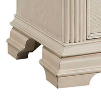 Akia 28 Inch Traditional 3 Drawer Nightstand, Metal Knobs, Crisp White - BM299940