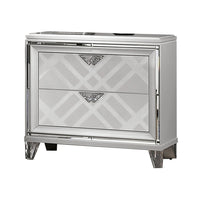 Beli 30 Inch Modern 2 Drawer Nightstand, Carved Acrylic Feet, Crisp White - BM299943