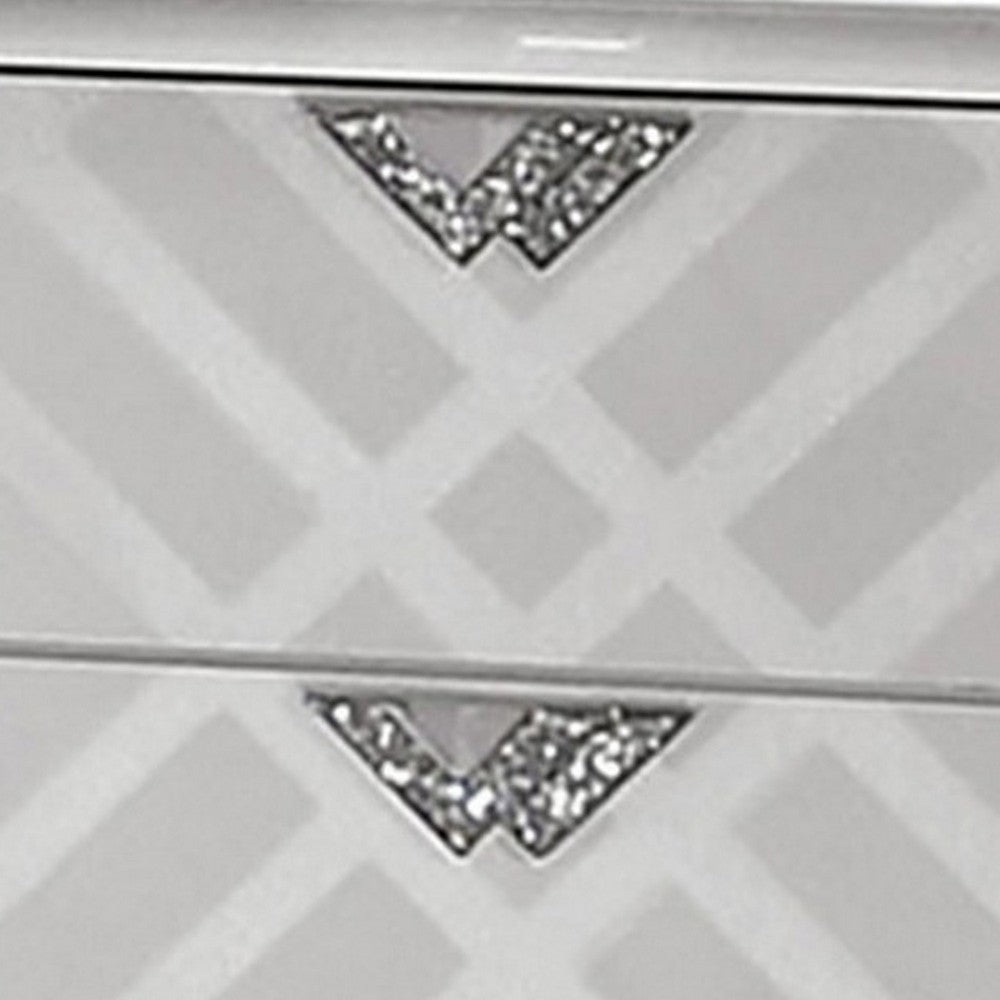 Beli 30 Inch Modern 2 Drawer Nightstand, Carved Acrylic Feet, Crisp White - BM299943