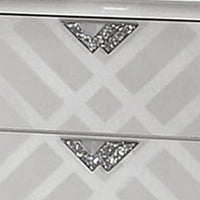 Beli 30 Inch Modern 2 Drawer Nightstand, Carved Acrylic Feet, Crisp White - BM299943