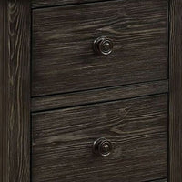 Novi 20 Inch Modern 2 Drawer Nightstand, Wood Grain Details, Dark Gray - BM299949