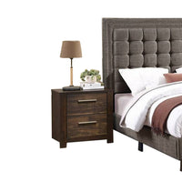 Zofi Modern Full Size Bed, Deep Square Tufted Upholstery, Taupe Polyester - BM300180