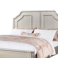 Opp Platform Queen Size Bed with Curved Panel Headboard, Champagne Silver - BM300212