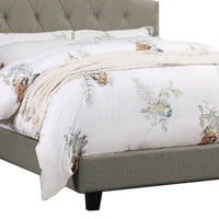 Eni Upholstered King Size Bed, Tufted Adjustable Headboard, Gray Fabric - BM300222