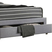 Nue Twin Upholstered Bed with Curved Tufted Headboard, Nailhead Trim, Gray - BM300240