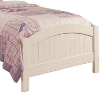 Shov Twin Size Bed, Arched Headboard, Classic White Wood Construction  - BM300280