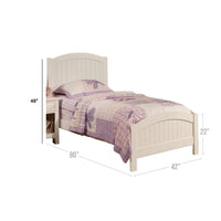 Shov Twin Size Bed, Arched Headboard, Classic White Wood Construction  - BM300280