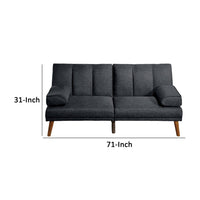 Dora 71 Inch Adjustable Futon Sofa Bed with Vertical Channel Tufting, Black - BM300287