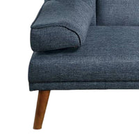 Dora 71 Inch Adjustable Futon Sofa Bed with Vertical Channel Tufting, Blue - BM300291